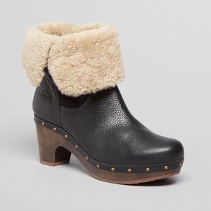 UGG “Amoret” Leather Clog Boot
